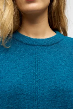 Juno O-Neck Strik - Legion Blå Melange