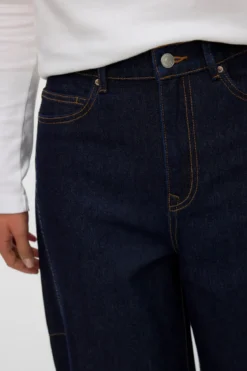 Kaitlin Wide Barrel Jeans - Mørkeblå Denim