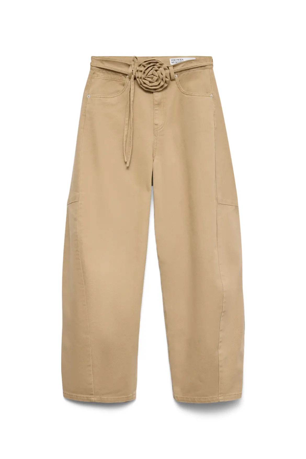 Kaitlin Wide Colored Barrel Jeans - Kelp