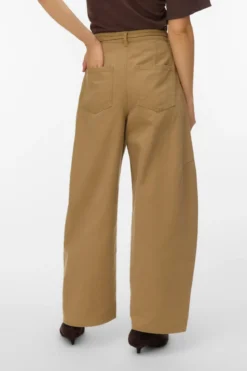 Kaitlin Wide Colored Barrel Jeans - Kelp