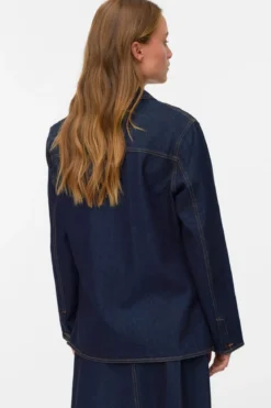 Kanika Denim Blazer Skjorte - Mørkeblå Denim