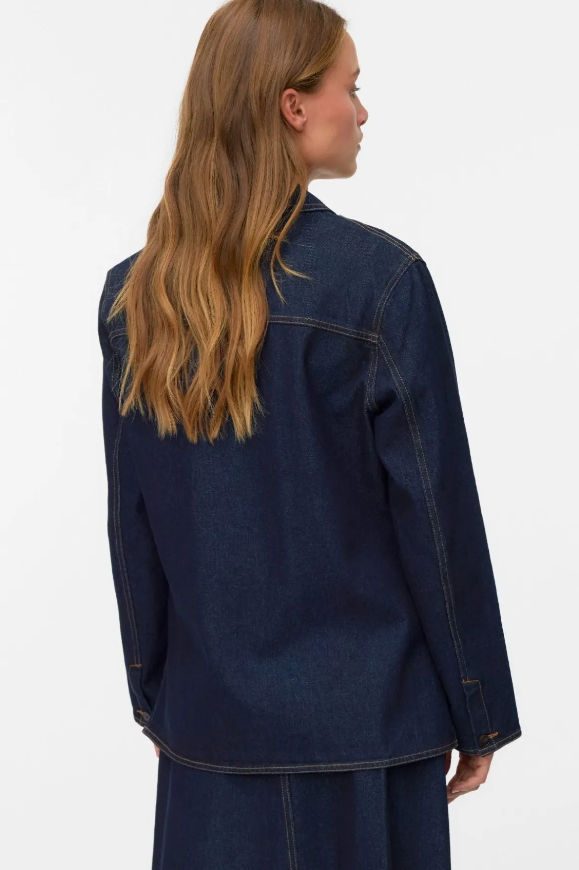 Kanika Denim Blazer Skjorte - Mørkeblå Denim