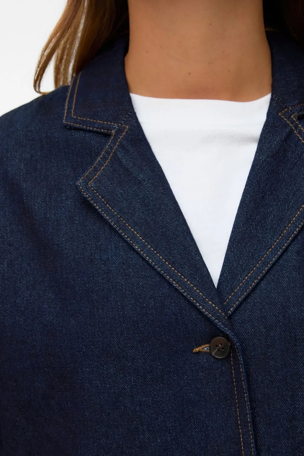 Kanika Denim Blazer Skjorte - Mørkeblå Denim
