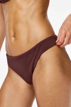 Kaya Seersucker Bikini Brief - Deep Mahogany