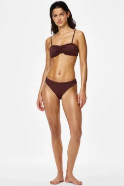 Kaya Seersucker Bikini Brief - Deep Mahogany
