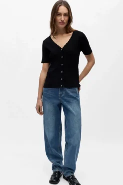 Kelly Re V-Neck Cardigan - Sort