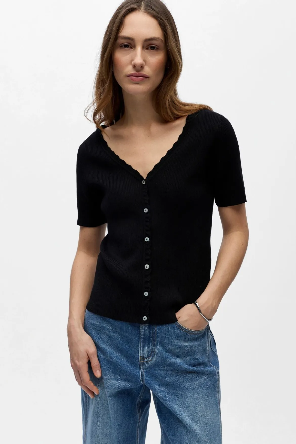 Kelly Re V-Neck Cardigan - Sort
