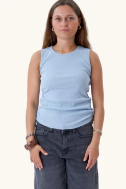 Kennedy O-Neck Top - Cashmere Blue