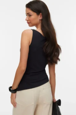 Kira Boat-Neck Top - Sort