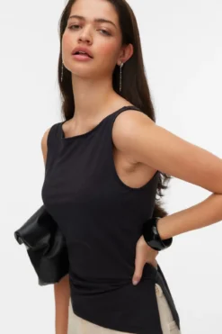Kira Boat-Neck Top - Sort