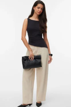 Kira Boat-Neck Top - Sort