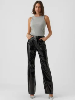 Kithy Loose Glossy Bukser - Sort