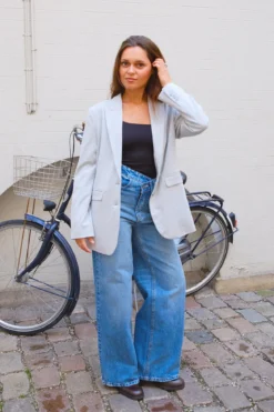 Klassisk fit Blazer - Lysegrå