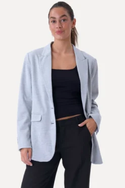 Klassisk fit Blazer - Lysegrå