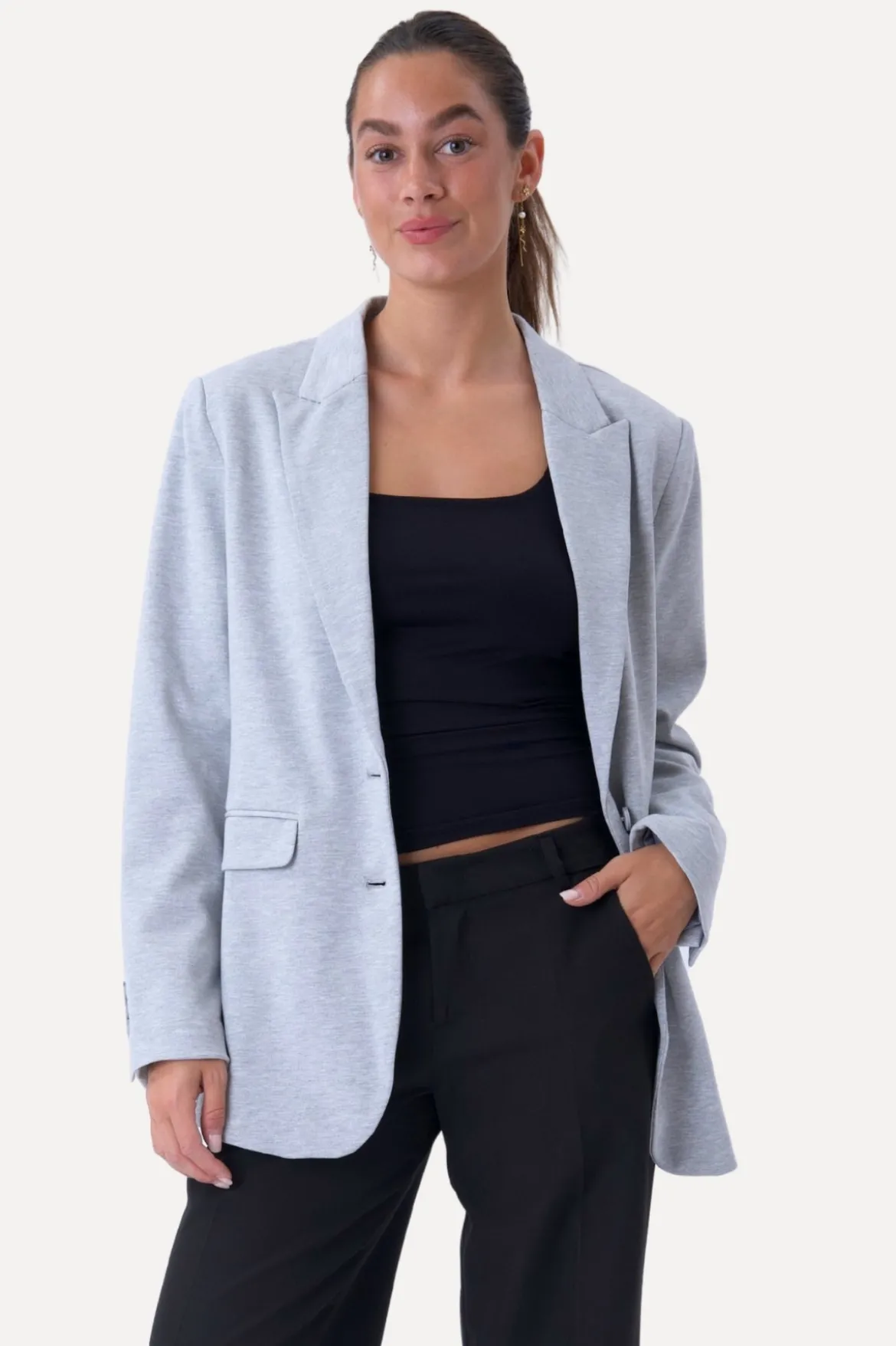 Klassisk fit Blazer - Lysegrå