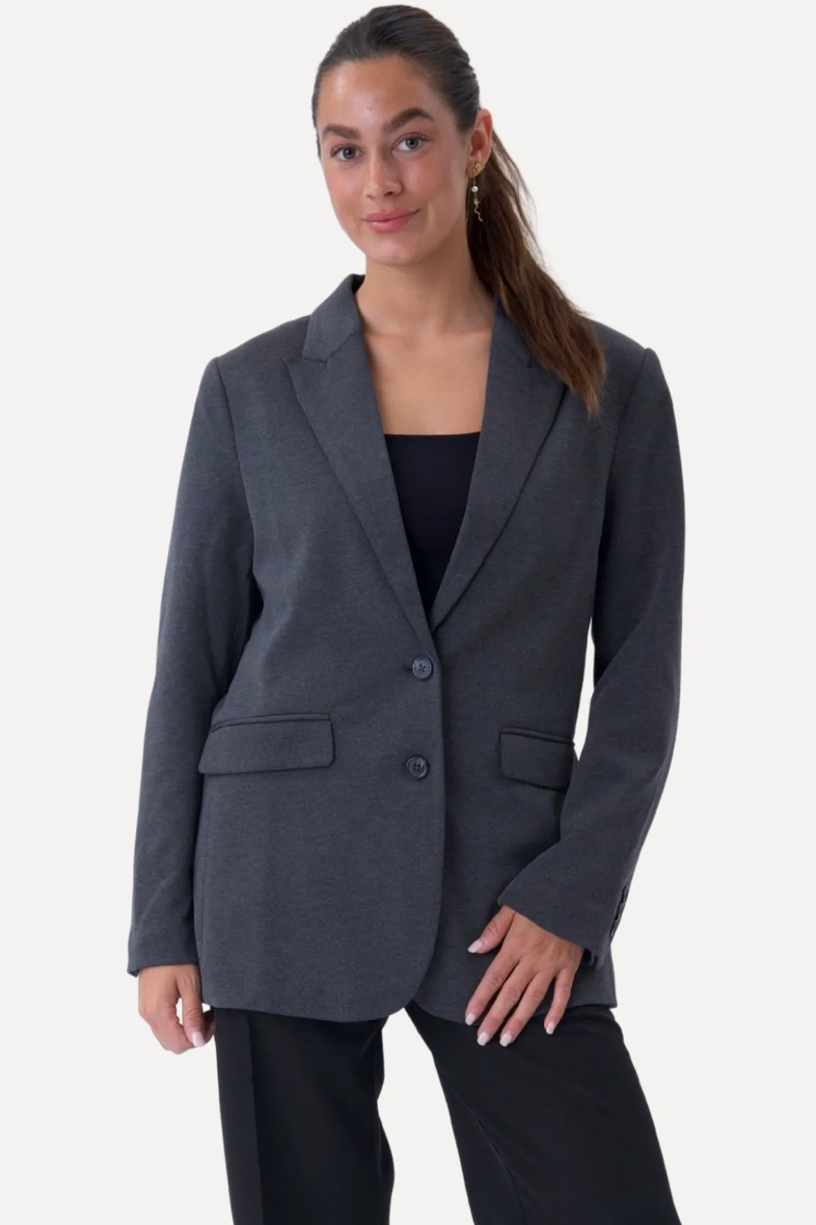 Klassisk fit Blazer - Mørkegrå