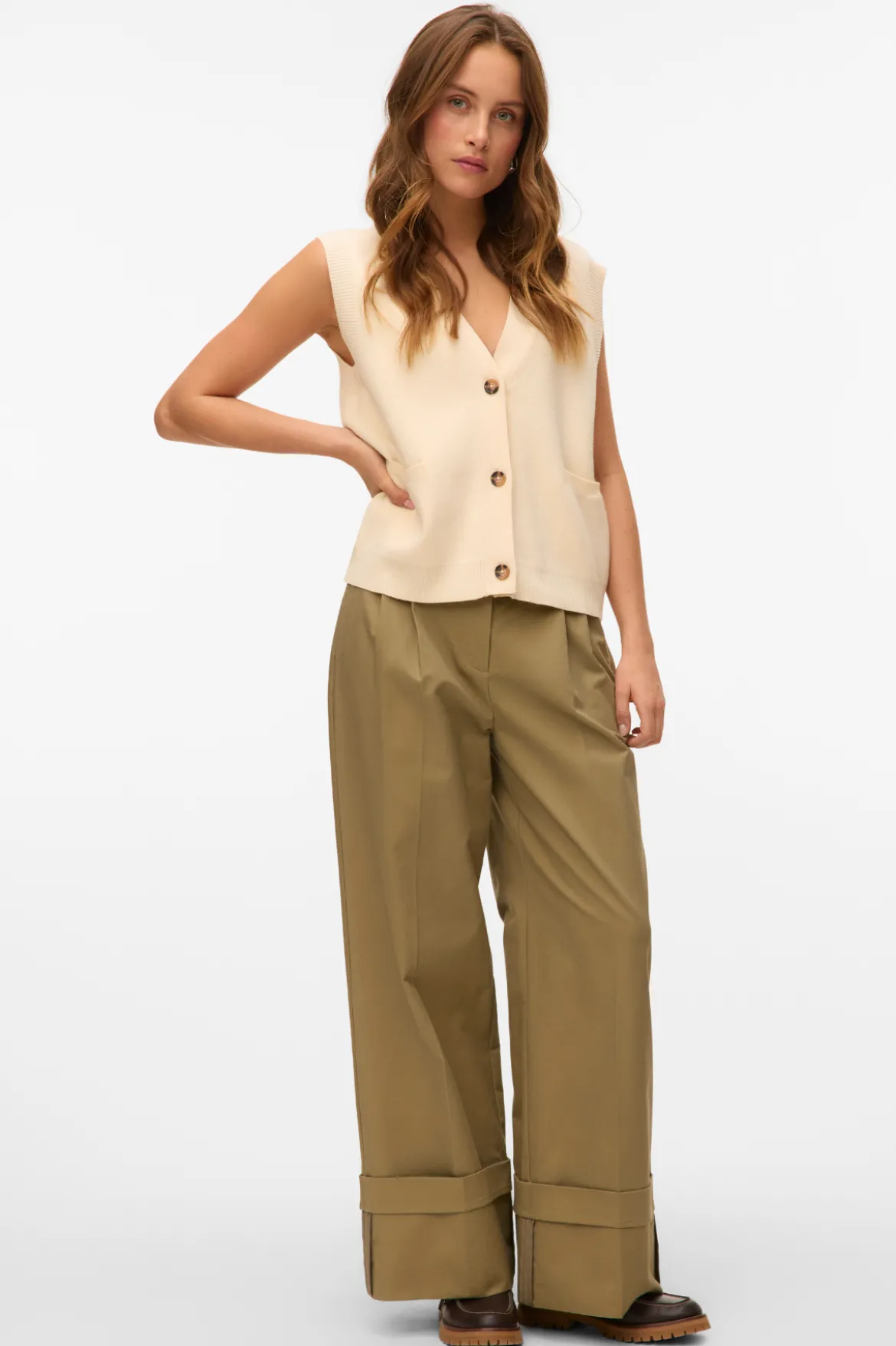 Kora Wide Fold Up Pants - Havfrue