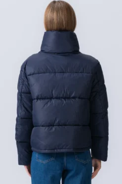 Kort Puffer Jakke - Navy
