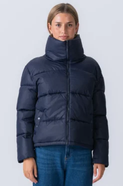 Kort Puffer Jakke - Navy