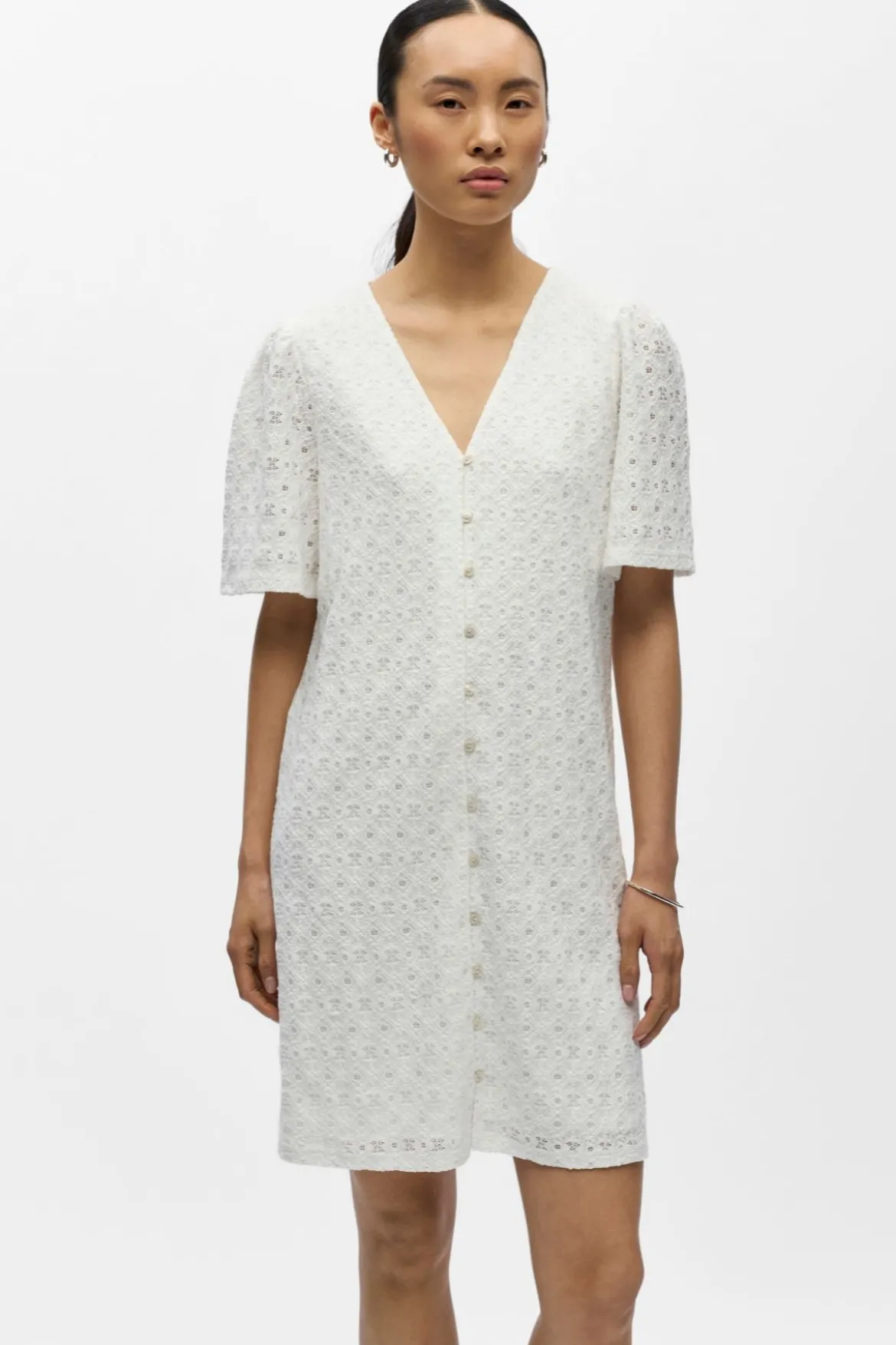 Laila V-Neck Kjole - Cloud Dancer