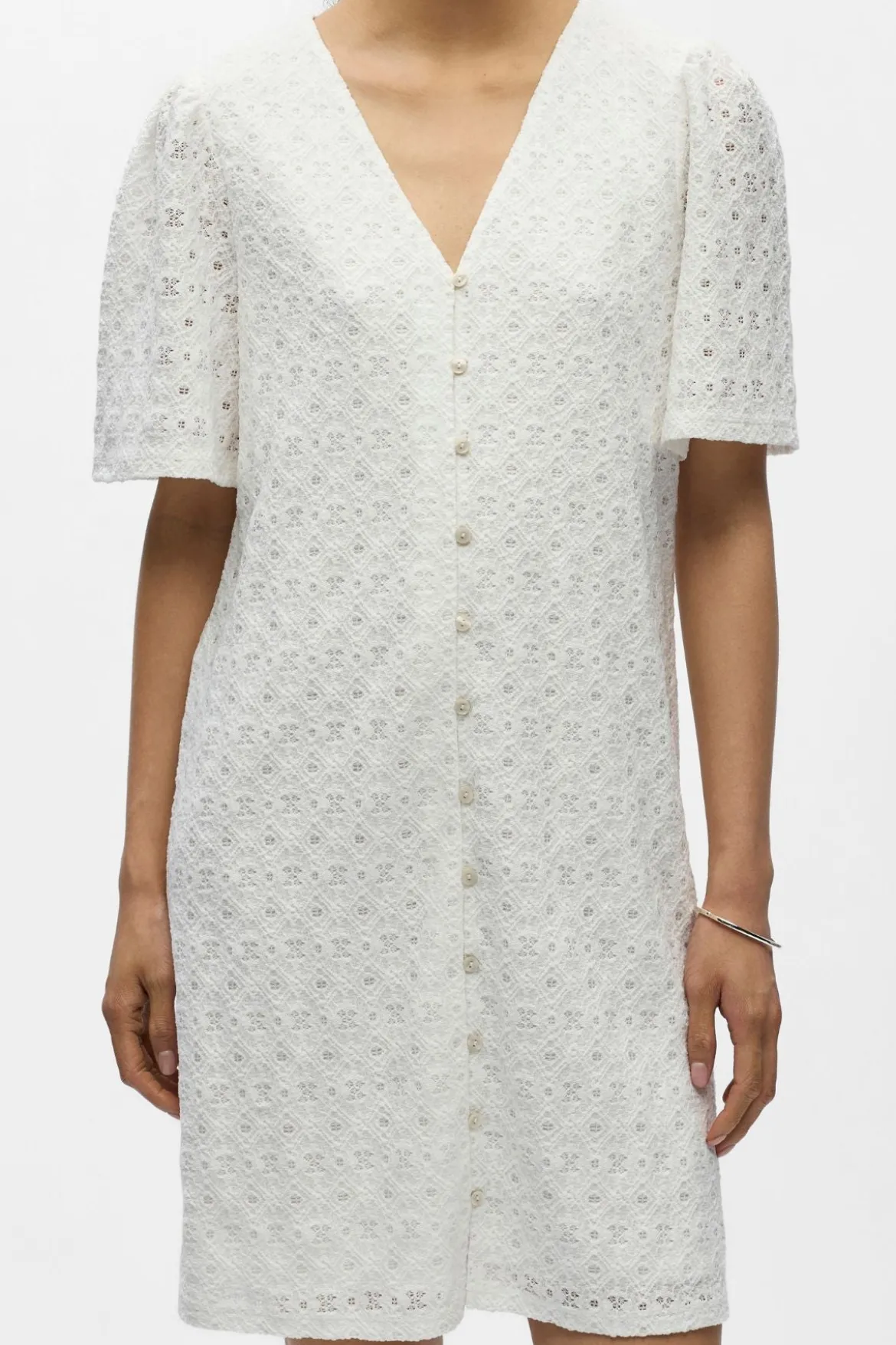 Laila V-Neck Kjole - Cloud Dancer