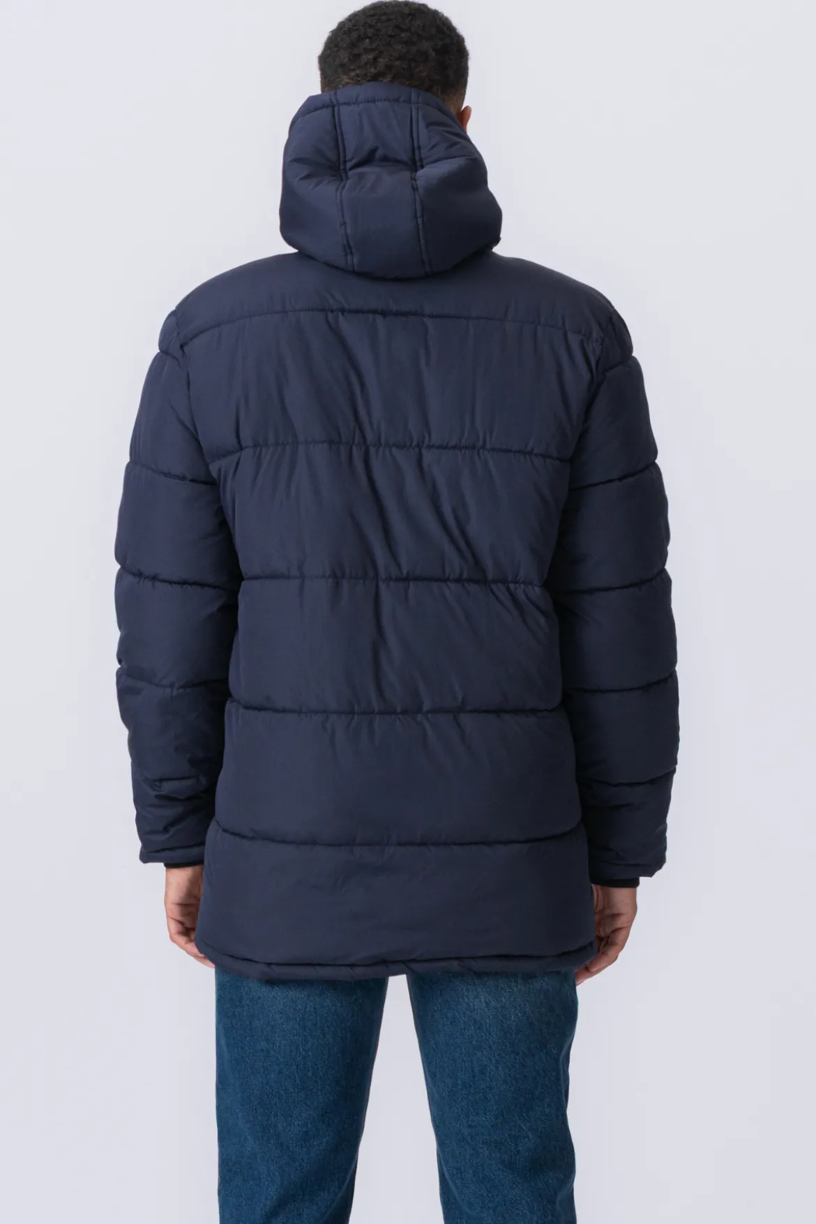 Lang Puffer Jakke - navy