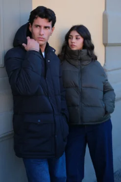 Lang Puffer Jakke - navy