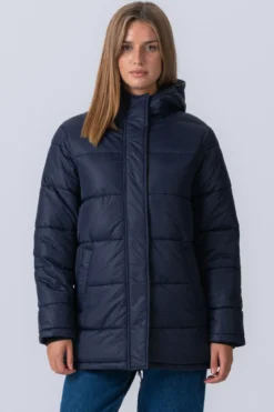 Lang Puffer Jakke - Navy