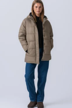Lang Puffer Jakke - Sand