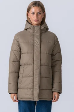 Lang Puffer Jakke - Sand