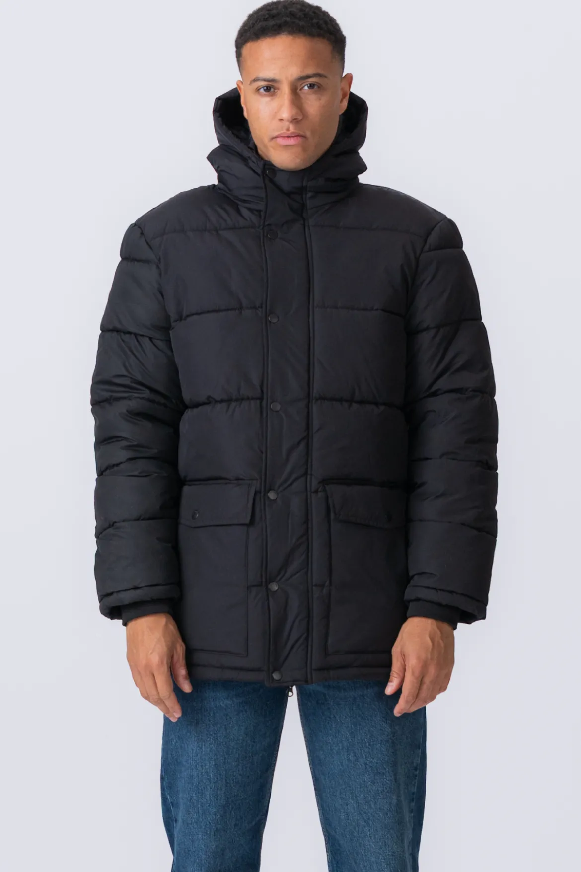 Lang Puffer Jakke - Sort