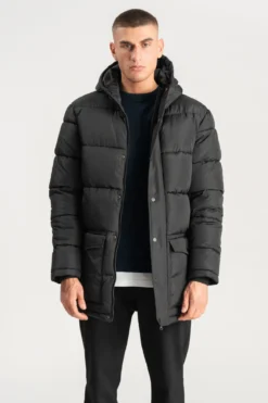 Lang Puffer Jakke - Sort