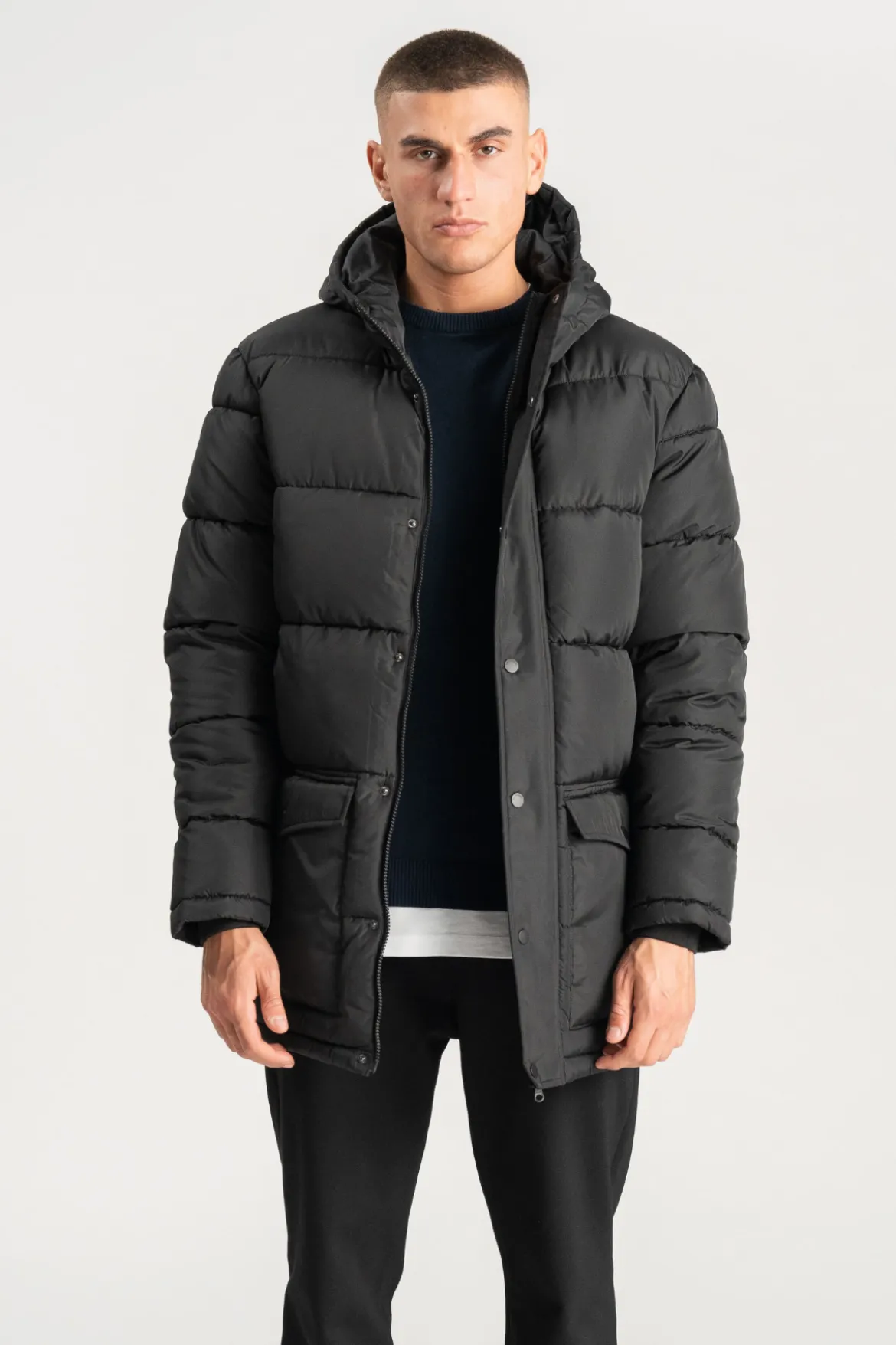 Lang Puffer Jakke - Sort