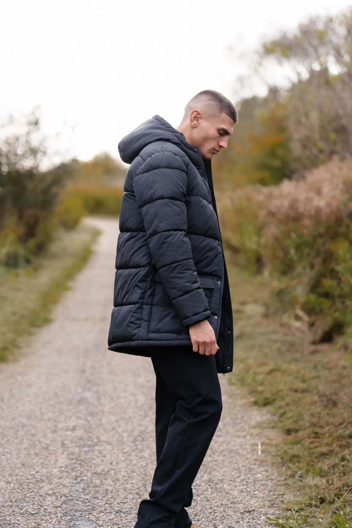 Lang Puffer Jakke - Sort