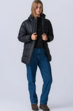 Lang Puffer Jakke - Sort