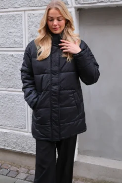Lang Puffer Jakke - Sort