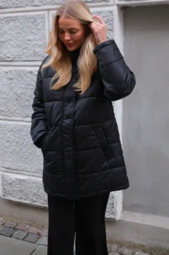 Lang Puffer Jakke - Sort