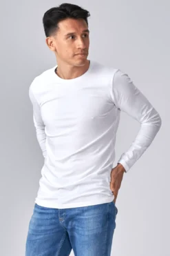 Langærmet Muscle T-shirt - Hvid