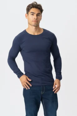 Langærmet Muscle T-shirt - Navy