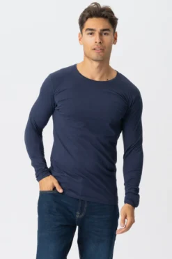 Langærmet Muscle T-shirt - Navy