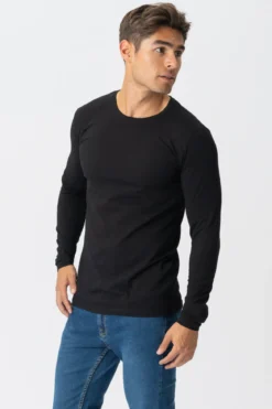 Langærmet Muscle T-shirt - Sort