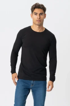 Langærmet Muscle T-shirt - Sort