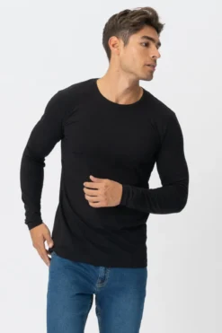 Langærmet Muscle T-shirt - Sort