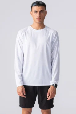 Langærmet Trænings T-shirt - Hvid