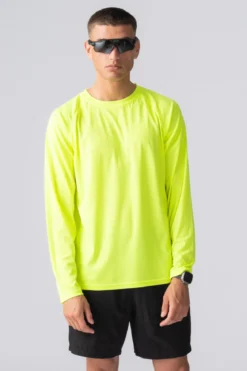Langærmet Trænings T-shirt - Neon Gul