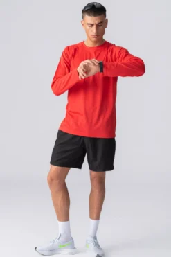 Langærmet Trænings T-shirt - Rød