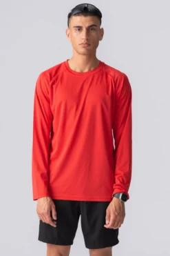 Langærmet Trænings T-shirt - Rød