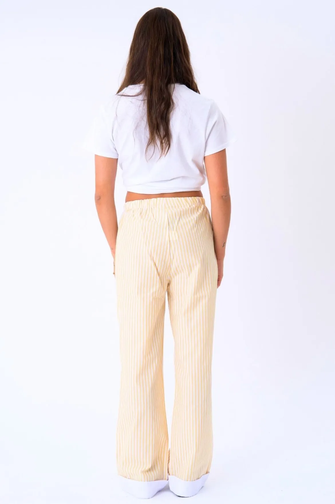 Layla Stribet Pants - Gul