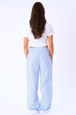 Layla Stribet Pants - Lyseblå