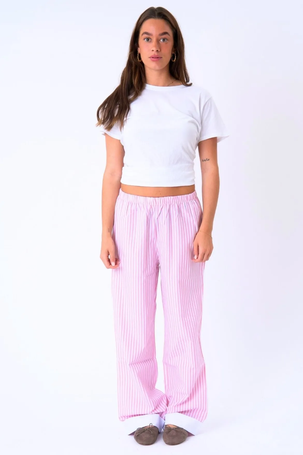 Layla Stribet Pants - Pink